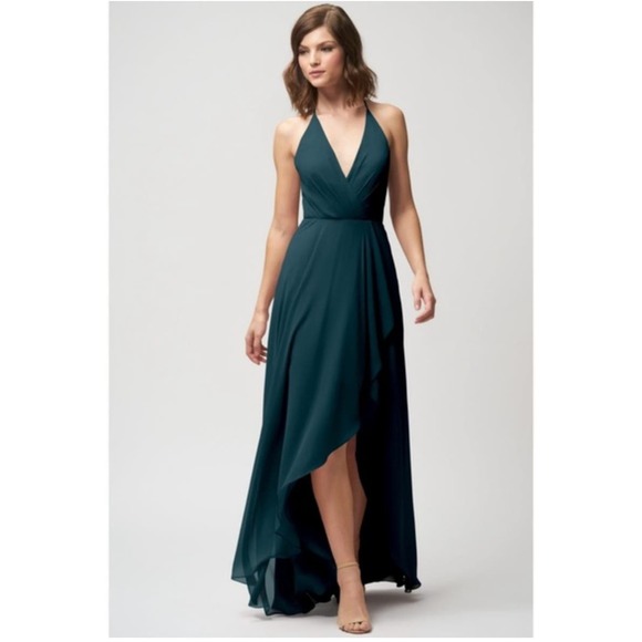 Jenny Yoo Dresses & Skirts - JENNY YOO COLLECTION FARRAH BRIDESMAID GOWN HIGH LOW CASPIAN SEA WOMEN SIZE 4